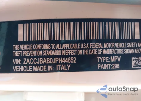 2018 Jeep Renegade Sport 4X4 из США, поврежденный, VIN ZACCJBAB0JPH44652